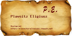 Plavsitz Eligiusz névjegykártya